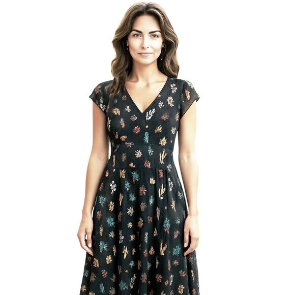 JOHNNY WAS JADE Women’s Southwestern Embroidered Blue Maxi Dress - Picture 1 of 8